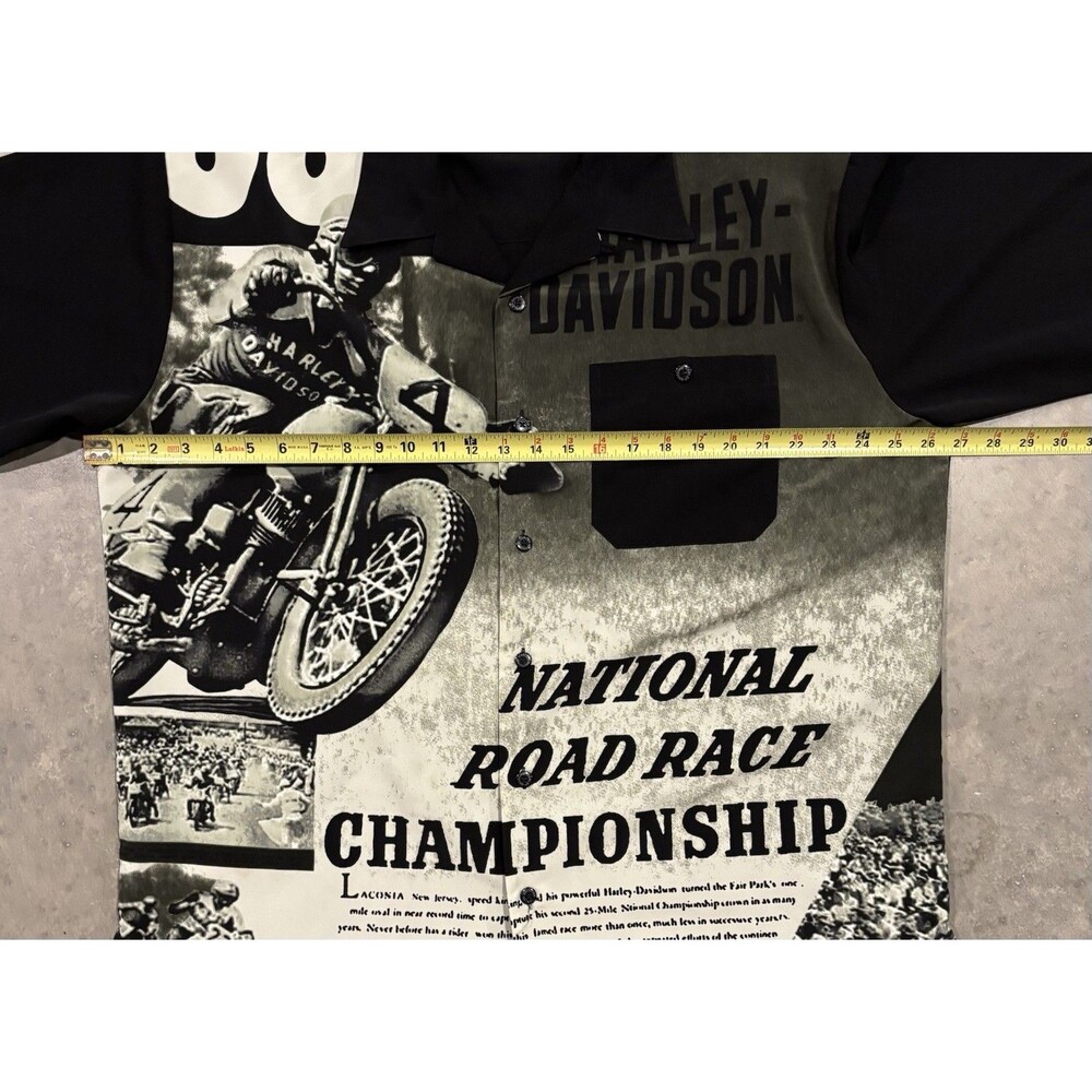 Vintage Harley Davidson National Road Race Championship Button Shirt Mens XL - Picture 3 of 8